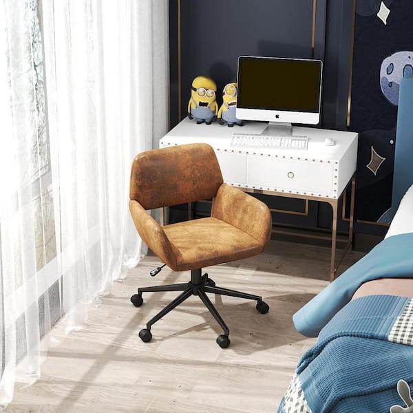Homy Casa Rokd Brown Suede Adjustable Height Teenager Chair