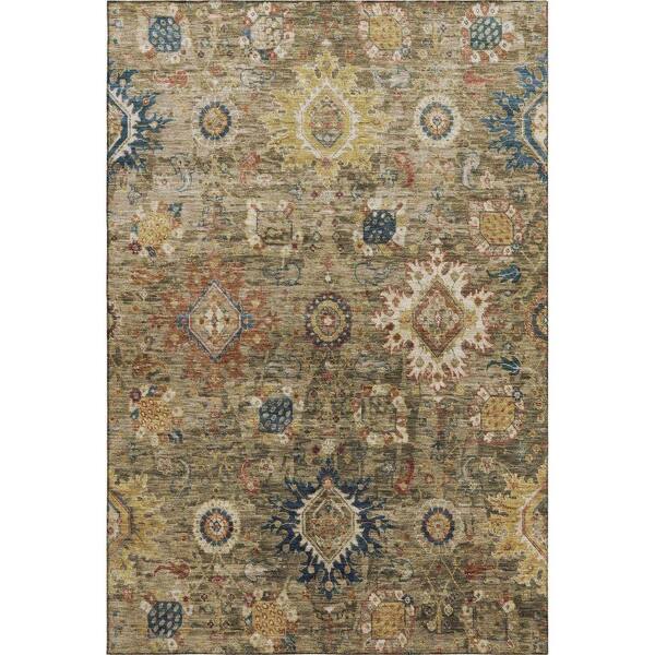 Mayfield Premium Machine Washable Abstract AMF1927 Brown 10 ft. x 14 ft. Area Rug