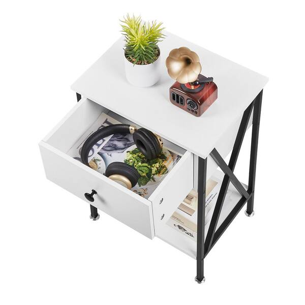 VECELO Versatile Nightstands X-Design Side End Table Night Stand