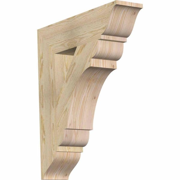 Ekena Millwork 6 in. x 30 in. x 26 in. Douglas Fir Olympic Traditional Rough Sawn Bracket