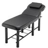 Unbranded Black Backrest Adjustable Massage Table with Removable Headrest, Bottom Shelf Storage, Memory Foam Layer Salon Bed XS-W1422142222