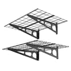 24 in. x 48 in. Steel Garage Wall Shelf with Brackets in Black