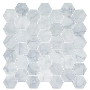 Channing Duv Hex Matte Gray 12 in. x 12 in. Geometric Smooth Natural Stone Mosaic Wall & Floor Tile (4.85 sq. ft./Case)