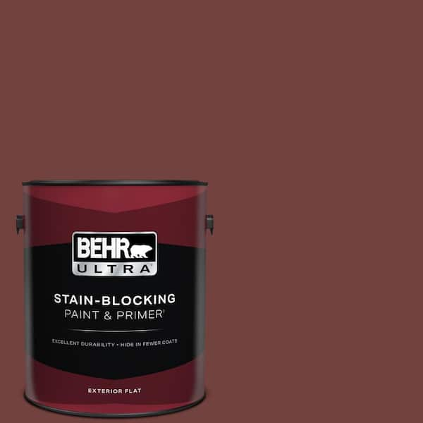 BEHR ULTRA 1 gal. #ECC-27-1 Red Pines Flat Exterior Paint & Primer