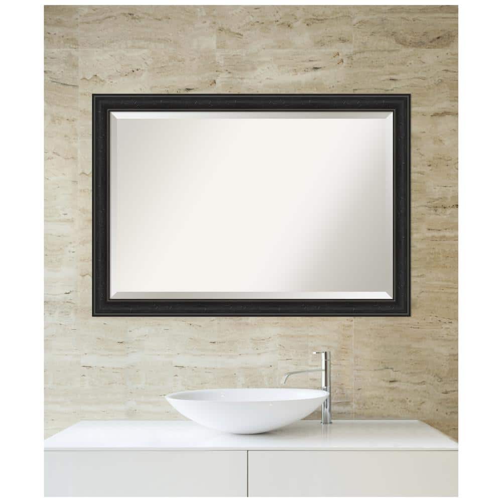 Shipwreck Black 40" x 28" Distressed Vanity Wall Mirror