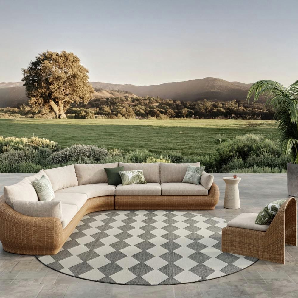 Positano Charcoal 12 ft. Round x 12 ft. Diamond Contemporary Round Area Rug price history on PriceWatchPro