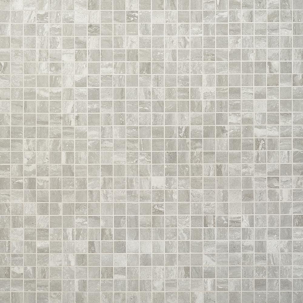 Essential Travertine Silver 11.81 in. x 11.81 in.. Matte Porcelain Mosaic Tile (0.97 sq. ft./Sheet) price history on PriceWatchPro