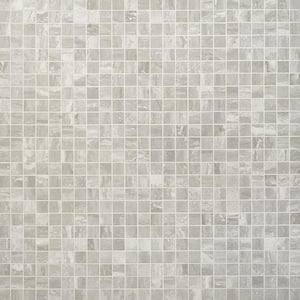 Essential Travertine Silver 11.81 in. x 11.81 in.. Matte Porcelain Mosaic Tile (0.97 sq. ft./Sheet)