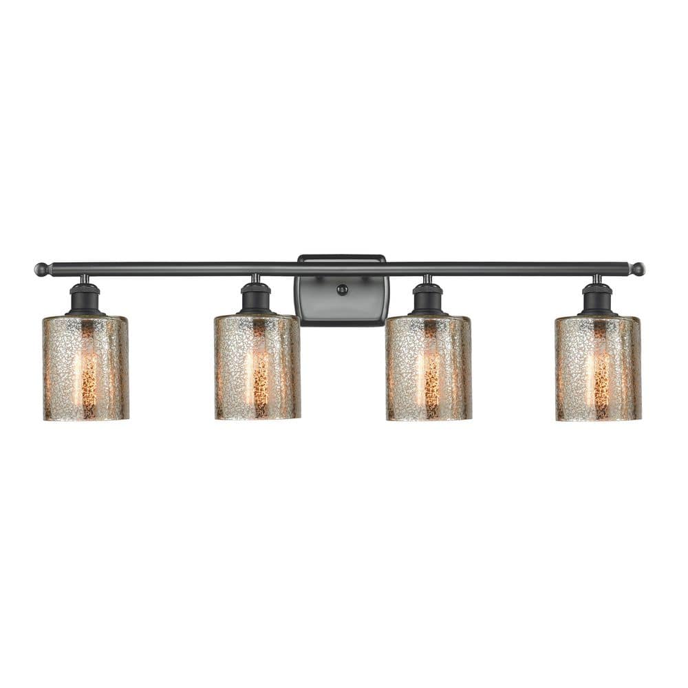 Cobbleskill 36 in. 4-Light Matte Black Vanity Light with Glass Shade price history on PriceWatchPro