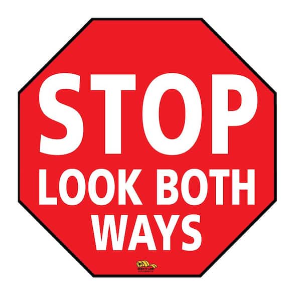 Mighty Line 16 in. Stop Look Both Ways Floor Sign