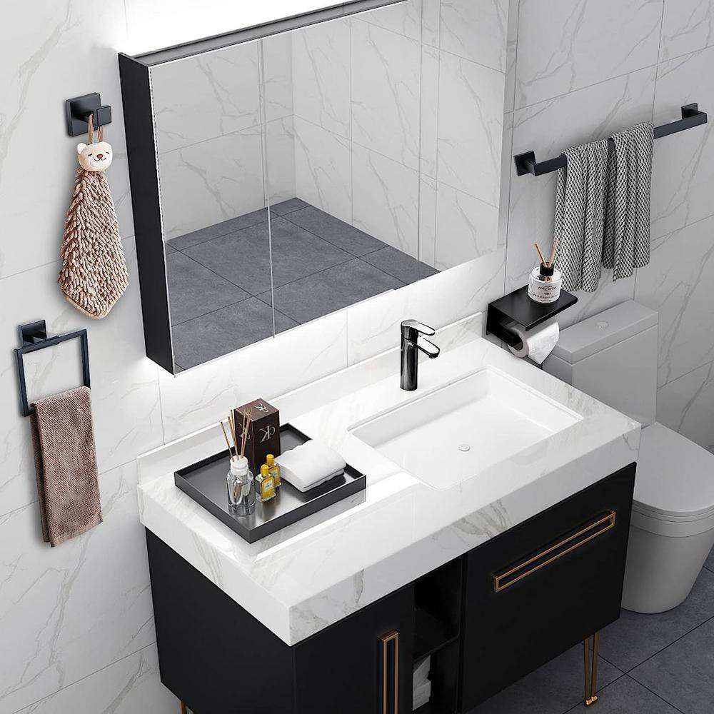 Matte Black Stainless Steel 23.6'' Double Towel Bar Set