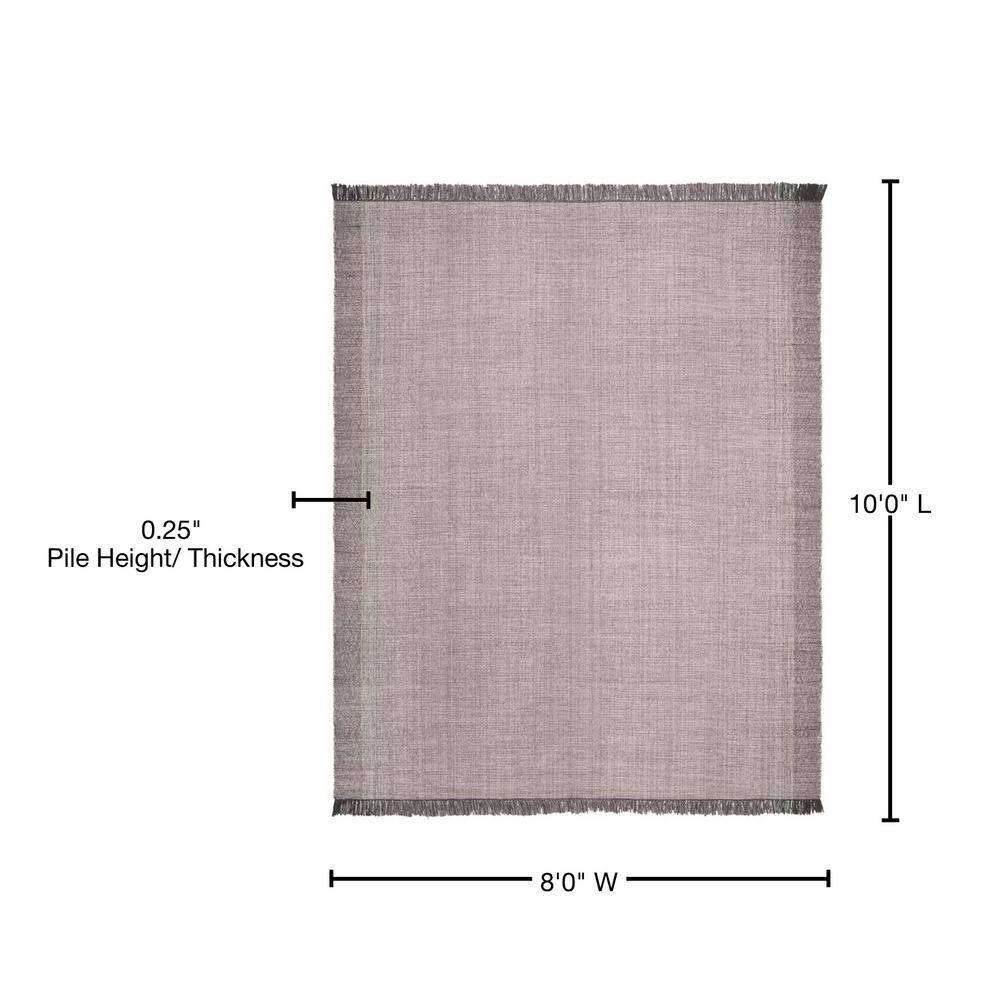 Coastal Breeze Montauk 8'x10' Hand Woven Cotton Rug in Green/Grey
