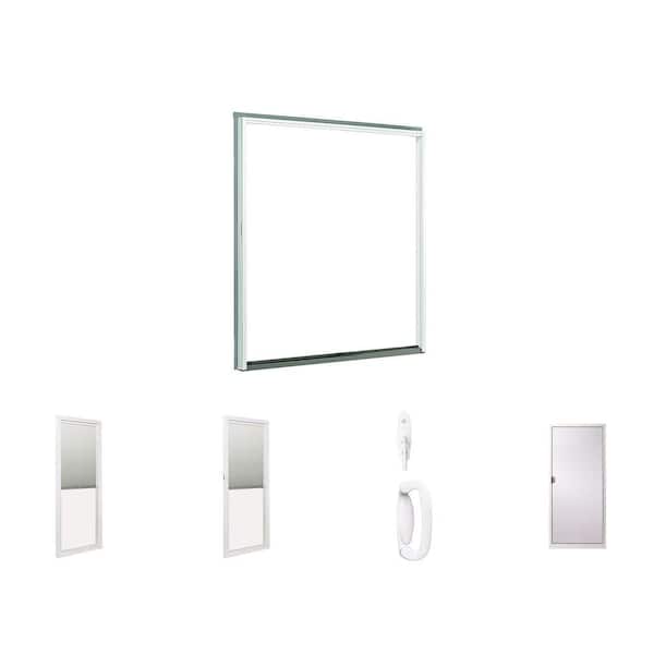 70-1/2 in. x 79-1/2 in. Right-Hand Gliding Patio Door with Blinds, White Hardware Lock, and Insect Screen Combo