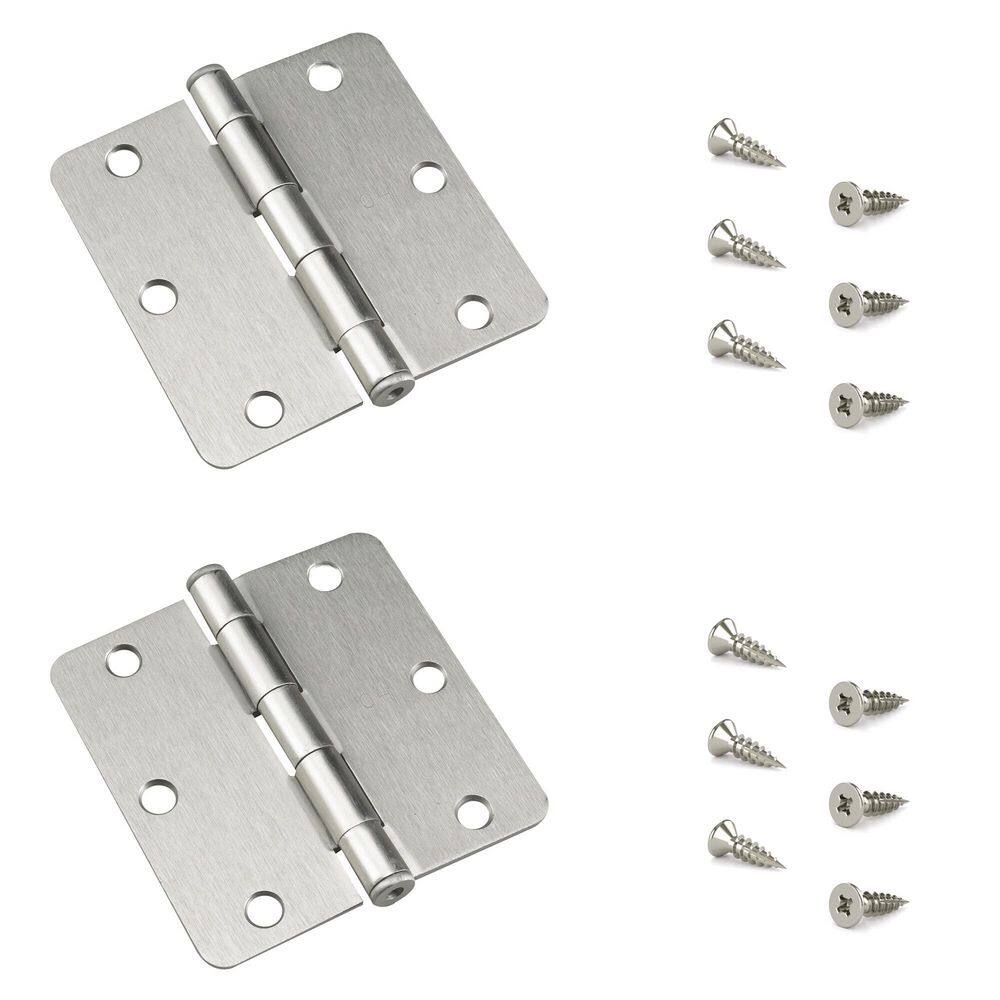 3-1/2 in. x 3-1/2 in. Brushed Nickel Full Mortise Butt Hinge with Removable Pin (2-Pack) price history on PriceWatchPro