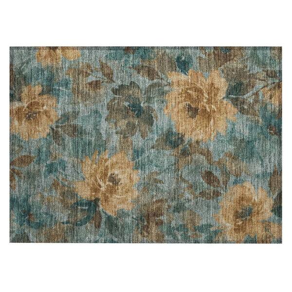 Chantille Machine Washable Indoor/Outdoor Abstract ACN3022 Aqua 2 ft. x 3 ft. Accent Rug