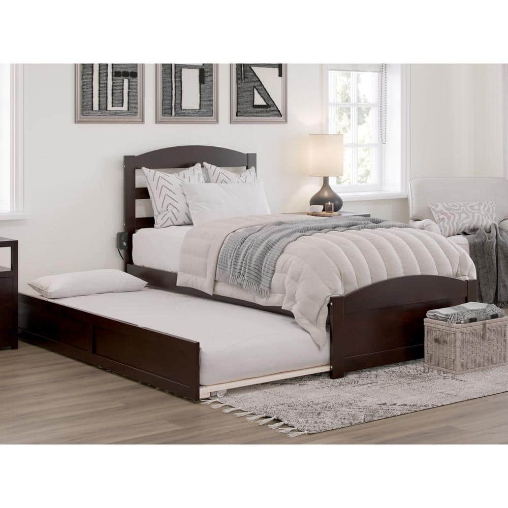 AFI Warren, Solid Wood Platform Bed with Footboard and Twin Trundle