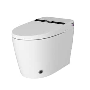 Smart Dual Flush Elongated 1-Piece Toilet 1.28 GPF Toilet in White with Private Massage Cleaning, Heated, Light