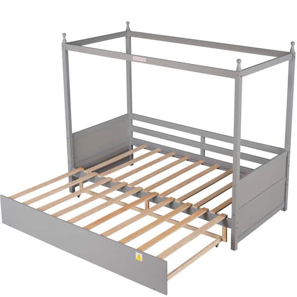 ATHMILE Gray Twin Size Canopy Daybed
