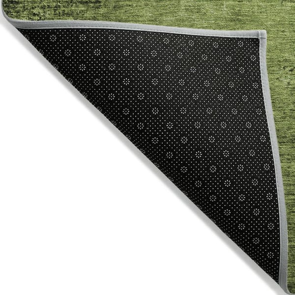 Green 5 ft. x 8 ft. Woven Abstract Polyester Rectangle Indoor / Outdoor Area Rug