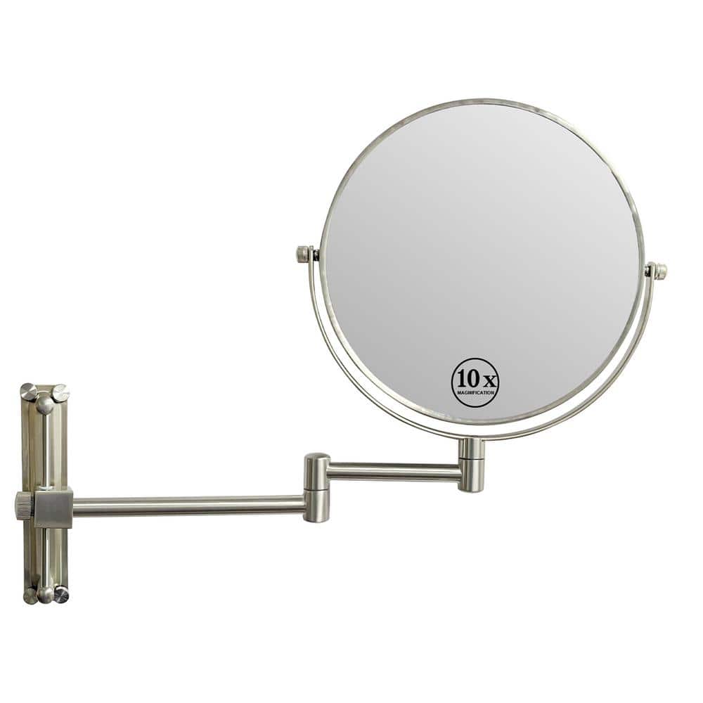 FUNKOL 8 in. 1x/10x Magnifying WallMounted Bathroom Makeup Mirror with