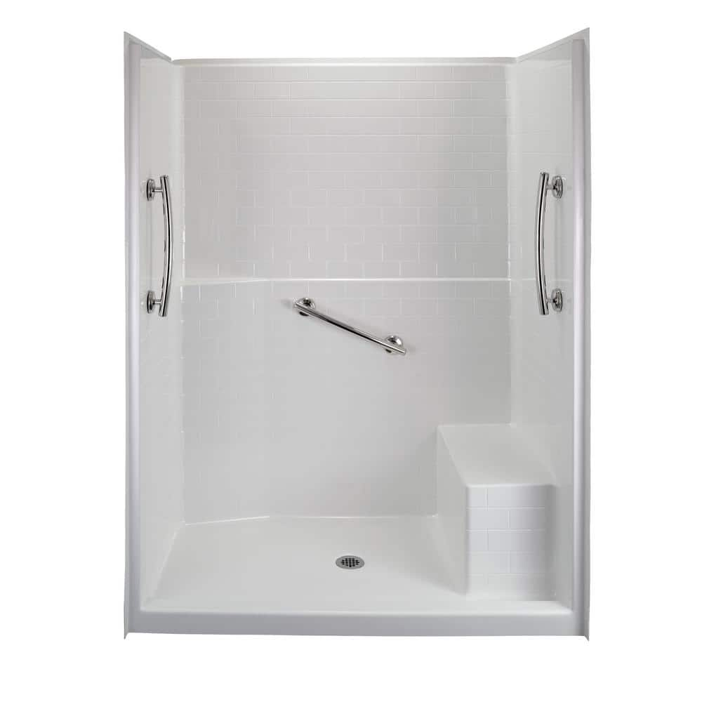 Ella Ultimate 60 in. x 35 in. x 81 in. 1-Piece Subway Tile Shower Stall ...