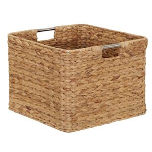 Hyacinth 14.5 in. H x 14.5 in. W x 11 in D Wicker Basket with Metal Frame
