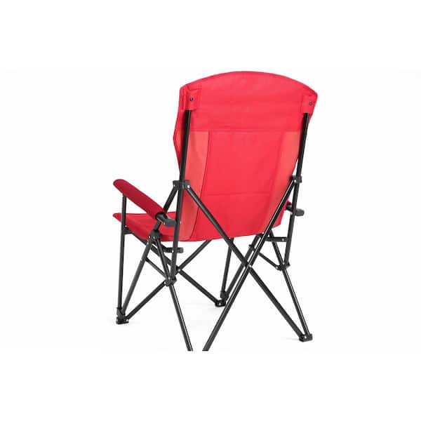Red Aluminum Folding Lawn Chair with Cup Holder​