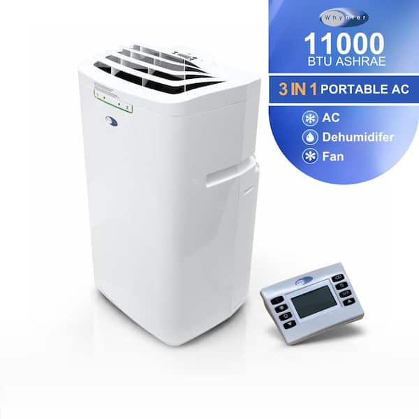 5,900 (DOE) BTU Portable Air Conditioner Cools 350 Sq. Ft. with Dehumidifier, Remote, and Filter in White