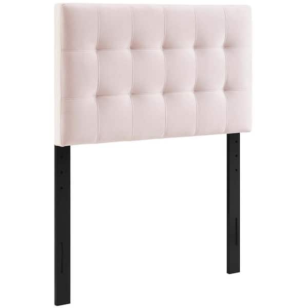 Lily Biscuit Pink Tufted Twin Performance Velvet Headboard