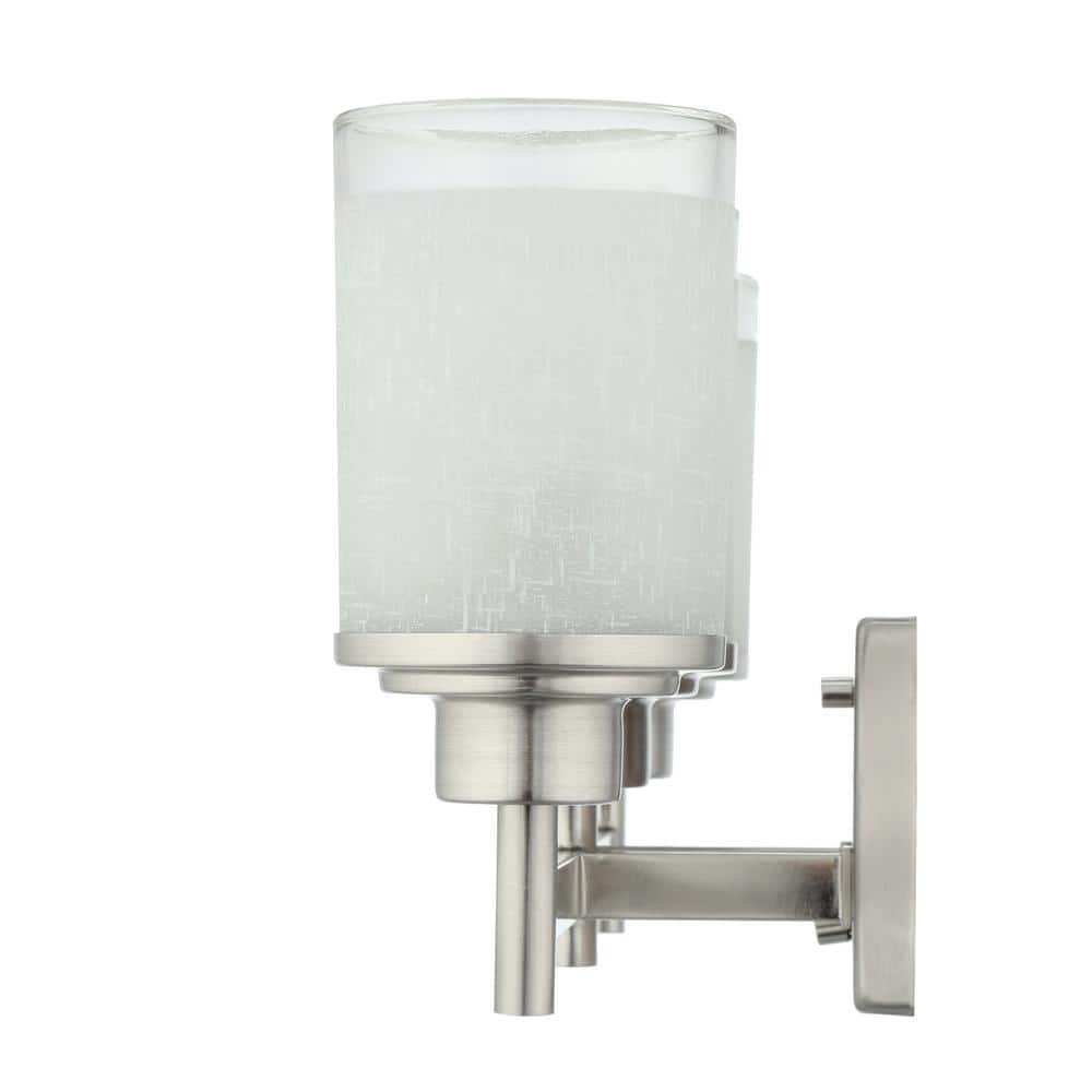 Brushed Nickel 3-Light Cylinder Bath Vanity Fixture