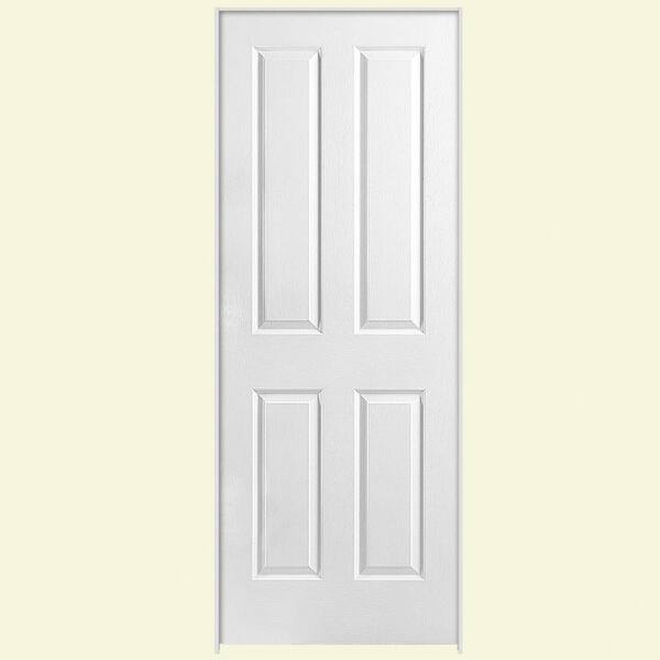 Masonite Solidoor Textured 4-Panel Square Solid Core Primed Composite Single Prehung Interior Door