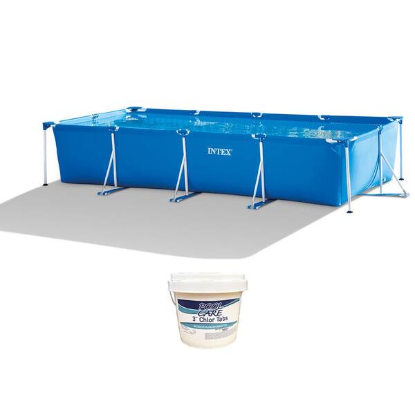 Intex 14.75 ft. x 33 in. Frame Outdoor Above Ground Swimming Pool and Chlorine Tabs