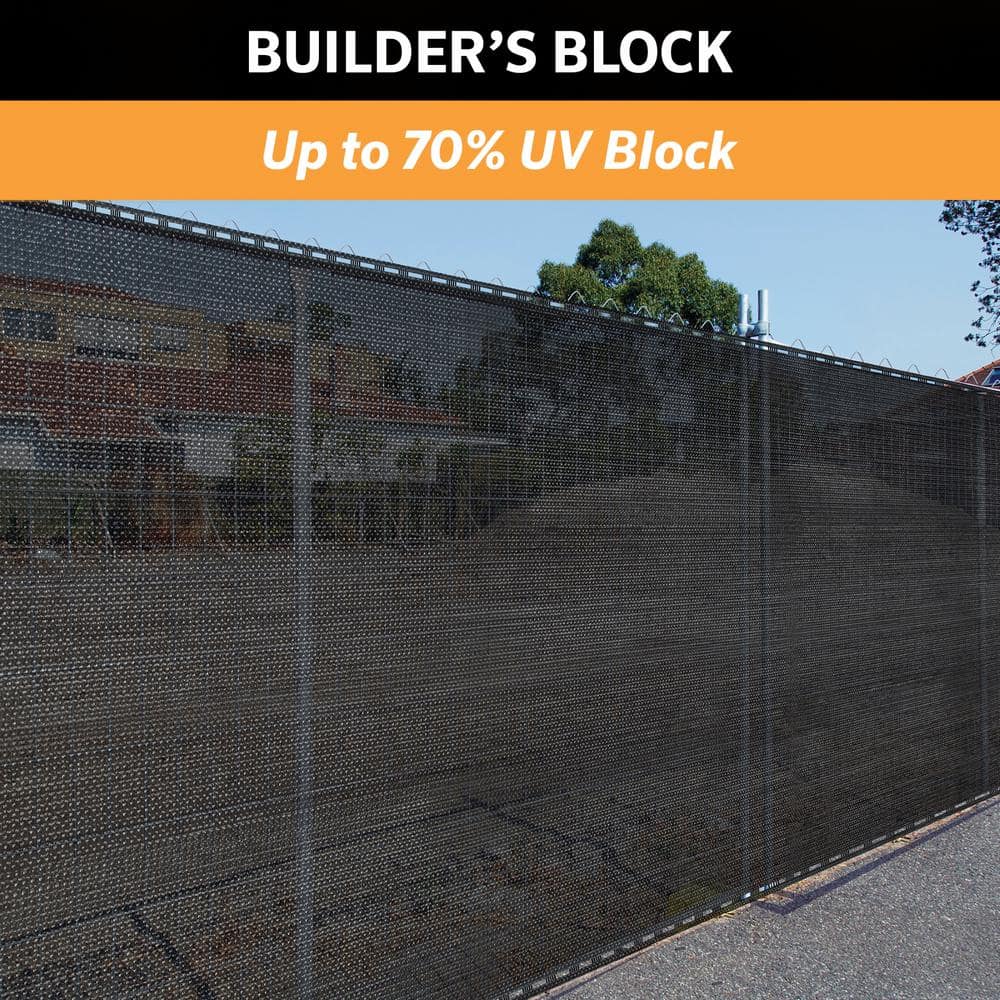 6 ft x 100 ft Black UV-Blocking Privacy Fence Screen