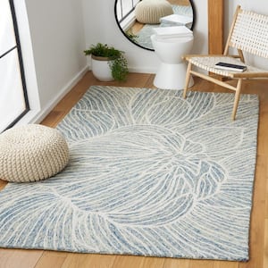 Metro Blue/Ivory 8 ft. x 10 ft. Floral Area Rug