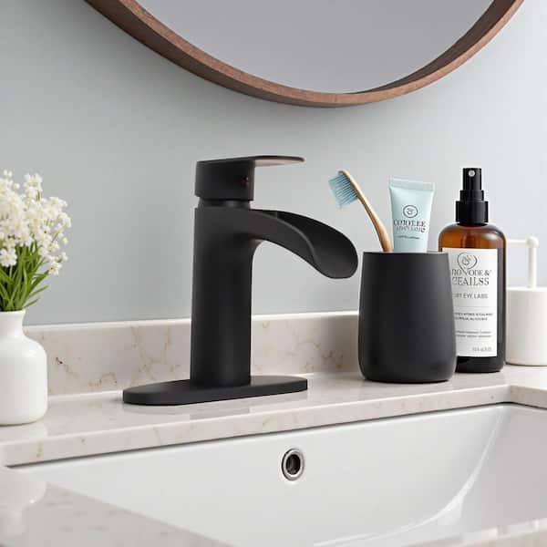 ANZA Single Handle Single Hole Bathroom Waterfall Faucet