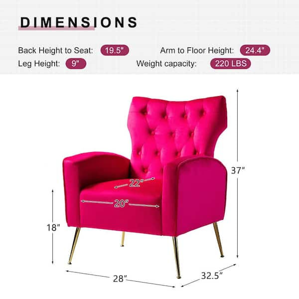 Cerise outlet velvet chair