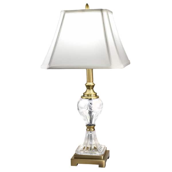 Dale Tiffany 24 in. Antique Brass Table Lamp with Softback Fabric