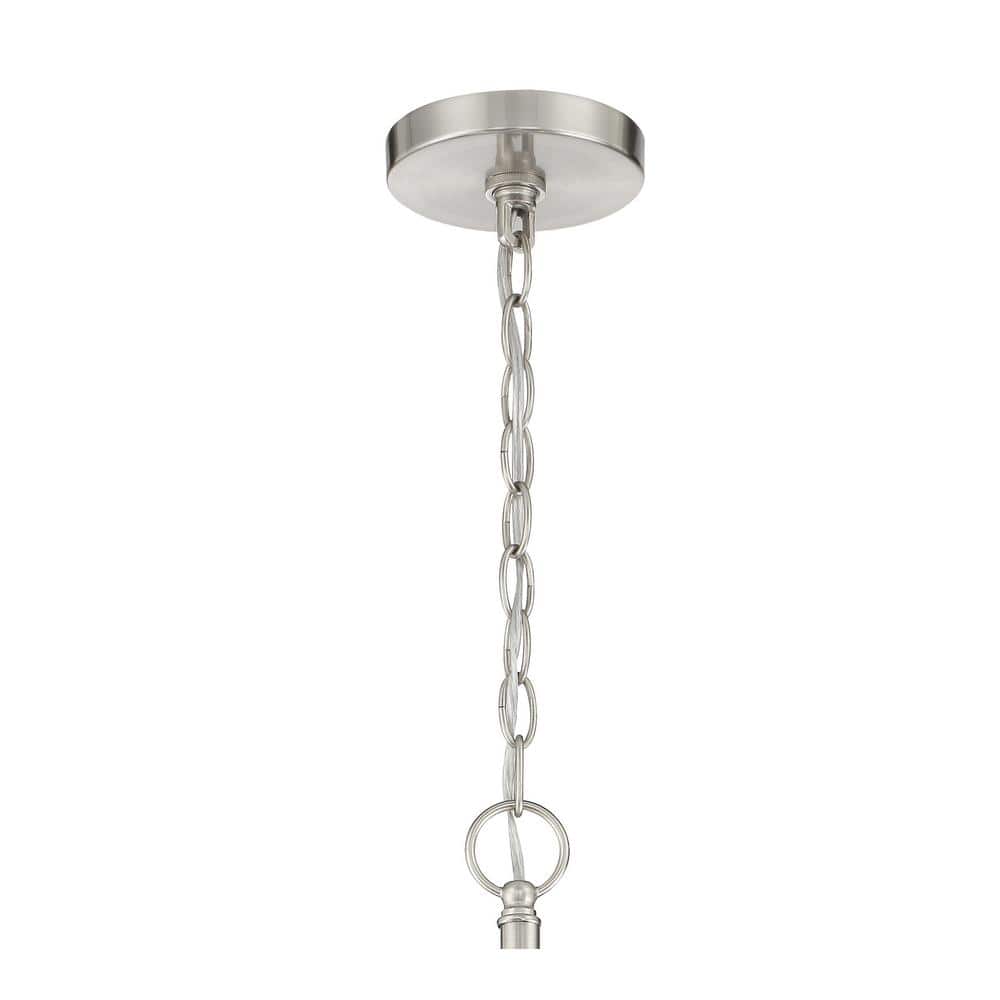 Elegant Etched Opal Glass 3-Light Chandelier in Brushed Nickel