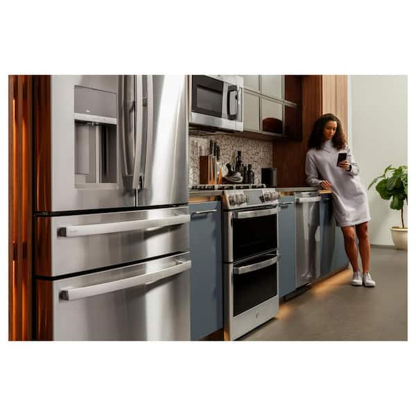 Profile 30 in. 5 Burner Smart Slide-In Double Oven Gas Range in Fingerprint Resistant Stainless with True Convection