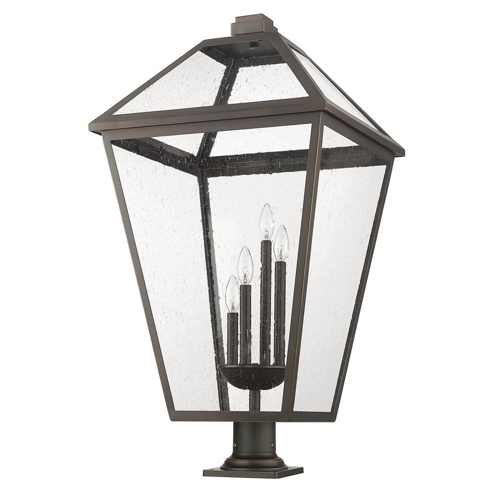Talbot Oil Rubbed Bronze 4-Light Outdoor Pier Mount Lantern