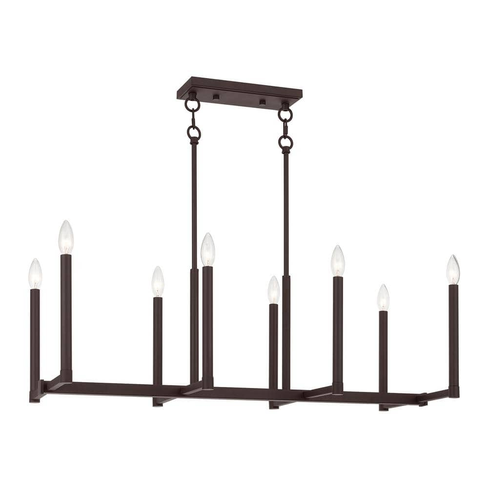 Livex Lighting Alpine 8 Light Bronze Linear Chandelier