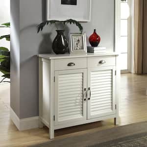 Gracie Easy White Storage Cabinet with 2-Drawers and 2-Shutter Doors