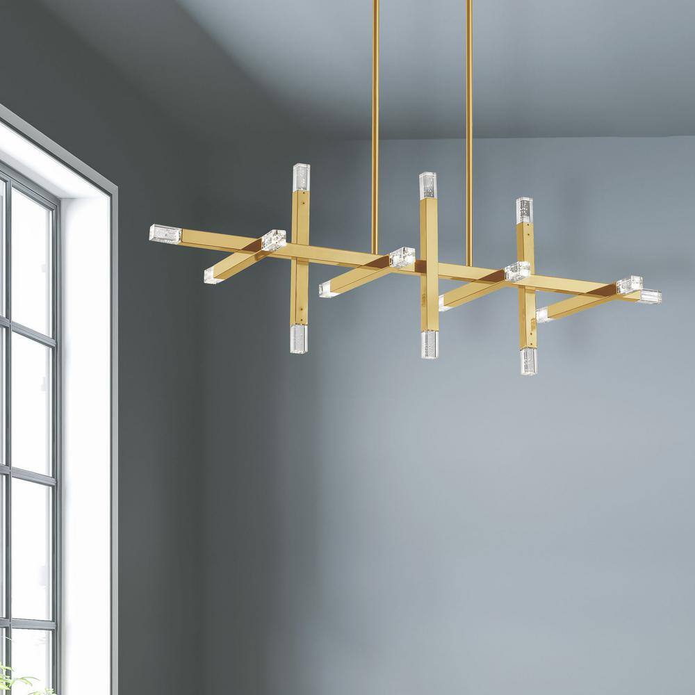Modern Black Brass 40" Sputnik LED Chandelier