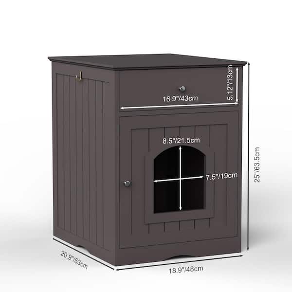 ANGELES HOME 20 in. x 21 in. Wooden Pet House Cat Litter Box ANGELES HOME 20 in. x 21 in. Wooden Pet House Cat Litter Box