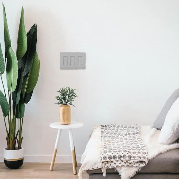 radiant 15 Amp 120-Volt 3-Way Decorator/Rocker Light Switch, Gray