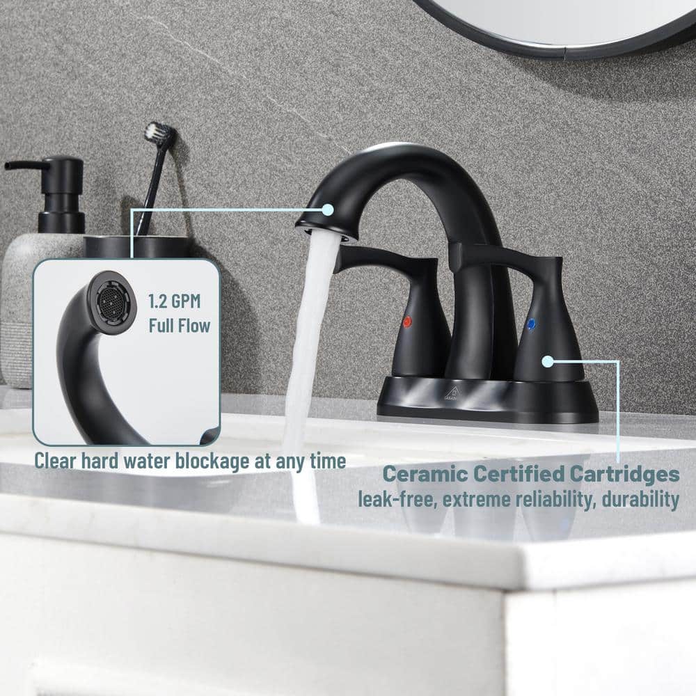 4-inch Centerset Bathroom Sink Faucet with Drain 1.2 GPM