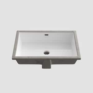 23-5/8 in .Rectangle Undermount Bathroom Sink in Black with Overflow Drain