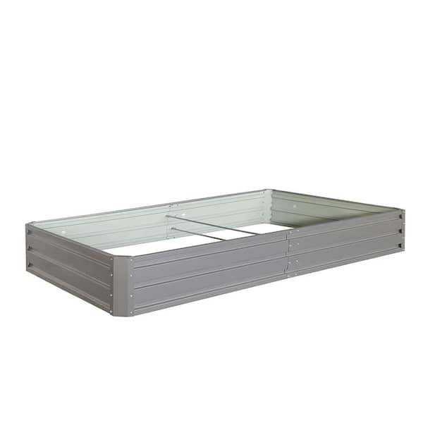 Metal Garden Bed Outdoor Planter Box for Vegetables Flowers Herb Grey