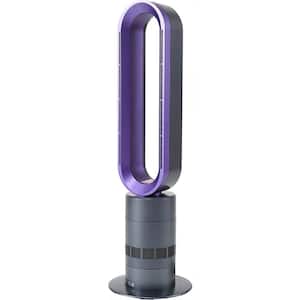 32 in. Purple Bladeless Tower Fan with Timer, 10-Speeds Adjustable and Remote Control