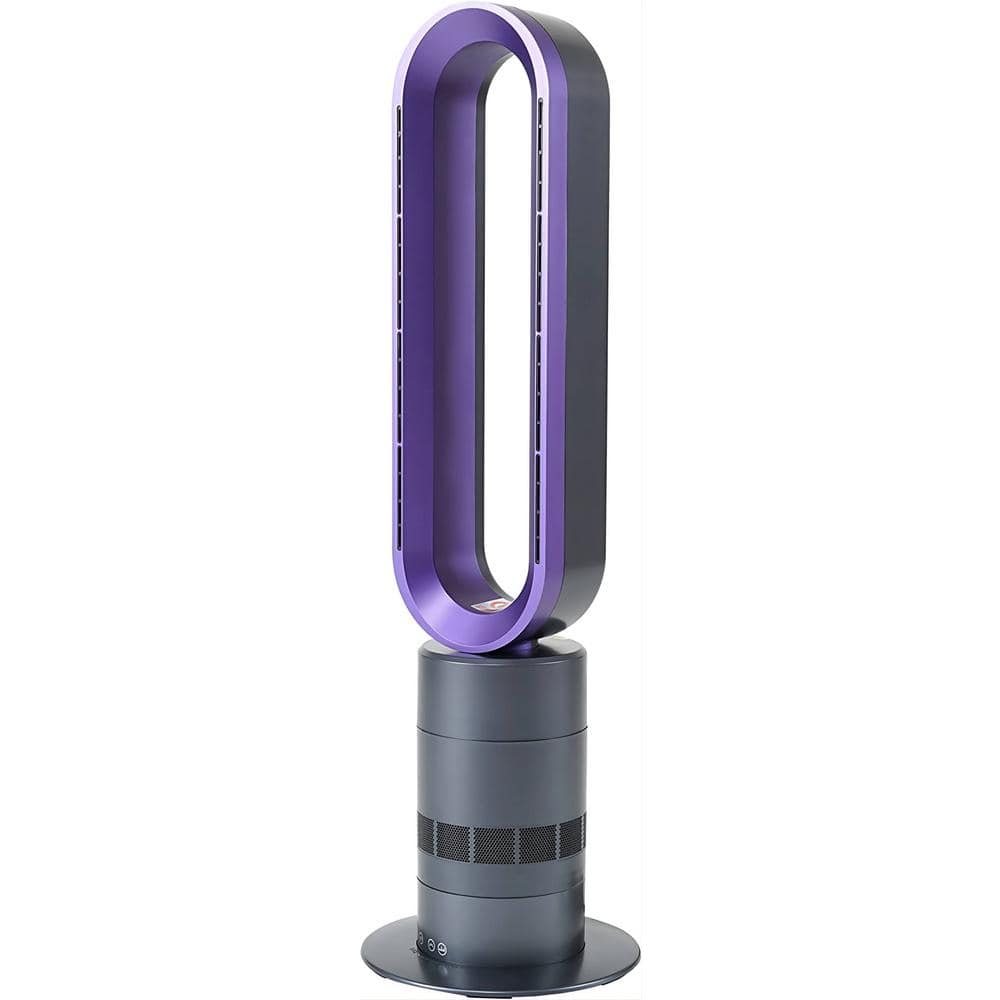 Tidoin 32 Purple Bladeless Tower Fan with Timer, 10-Speeds